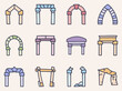 © yershovoleksandr - Arches color vector doodle simple icon set
