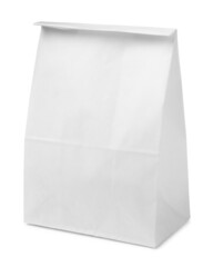 Wall Mural - Closed paper grocery bag isolated on white