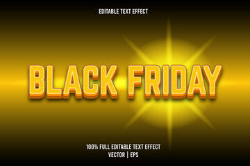 Wall Mural - Black friday editable text effect yellow color