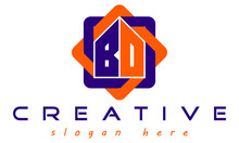 Real Estate BO Letter Logo With Home Sign Logo Design Vector, House Logo, Construction Logo Template