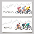2 vector postcards with cyclists