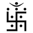 Jain black illustration icon. Jainism religion symbol isolated on white background