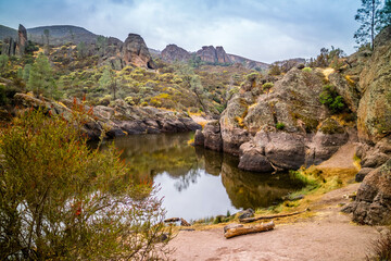 Wall Mural - The Bear Gulch Reservoir in Pinnacles National Park