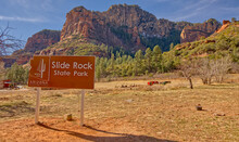 Entry Sign For Slide Rock State Park AZ