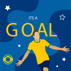 Wall Mural - Brasil football team - Goal celebration