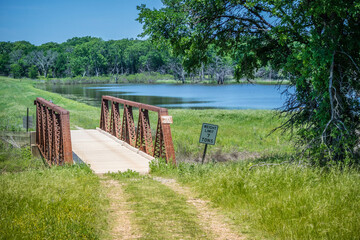 Wall Mural - A beautiful lake park in Hagerman Wildlife Refuge, Texas