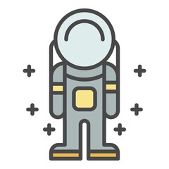 Canvas Print - Space man icon. Outline space man vector icon color flat isolated on white