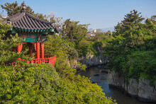 Pagoda At The River Yongyeon In Jetju Si On Jeju Island