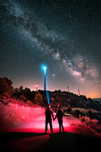A Loving Couple Observes The Milky Way