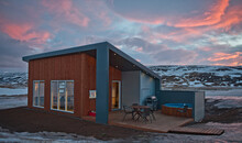 Sunrise At Holiday Home In Iceland During The Winter