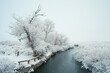 winter snowy river lake