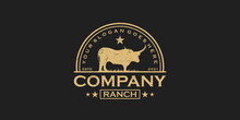 Vintage Longhorn Logo, Logo For Ranch And Farm Reference