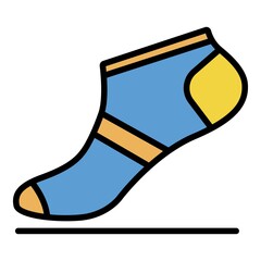 Poster - Summer sock icon. Outline summer sock vector icon color flat isolated on white