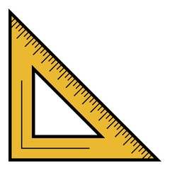 Poster - School angle ruler icon. Outline school angle ruler vector icon color flat isolated on white