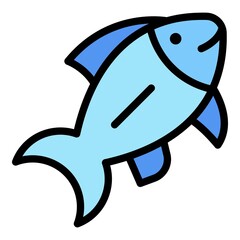 Sticker - Ocean fish icon. Outline illustration of ocean fish vector icon color flat isolated on white