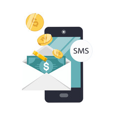 Wall Mural - Internet payments, data protection, money transfer, online banking, mobile wallet, pay history, mobile app. Online Payment Concept. Phone with user interface login and password. Flat vector