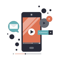 Wall Mural - viral video marketing advertising webinar. flat vector illustrator