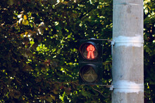 Close-up Of Stop Signal For Walkers