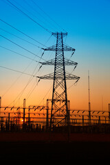 Wall Mural - high voltage electric tower line