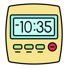 Canvas Print - Clock kitchen timer icon. Outline clock kitchen timer vector icon color flat isolated on white