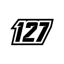 Racing Number 127 Logo On White Background