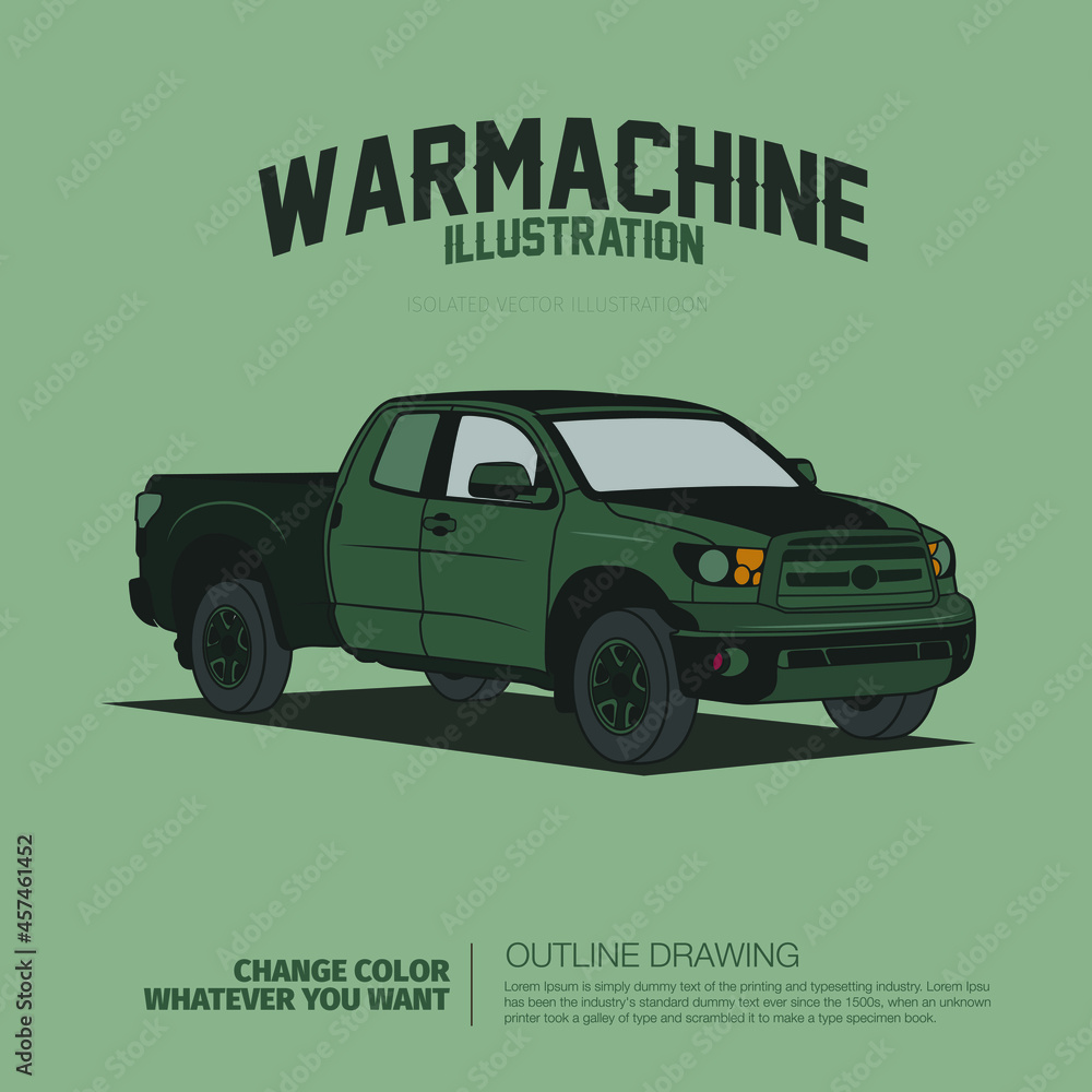 War Machine Vector War machine isolated outline drawing vector illustration. Stock Vector ...