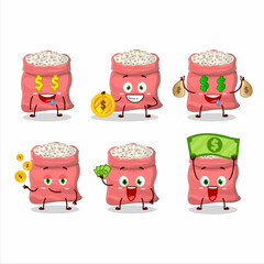 Canvas Print - Black eyed peas cartoon character with cute emoticon bring money