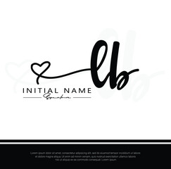 L B LB heart Initial letter handwriting and signature logo. Beauty vector initial logo .Fashion, boutique, floral and botanical	