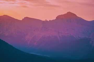 Sticker - sunset at glacier national park 