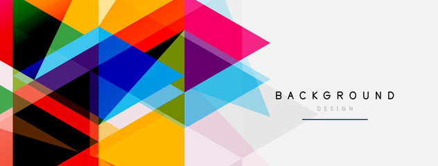 Fototapete - Mosaic triangles geometric background. Techno or business concept, pattern for wallpaper, banner, background, landing page