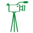 Handgezeichnete Videokamera in grün