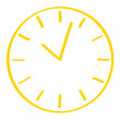 Handgezeichnete Uhr in gelb
