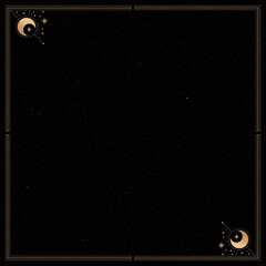 Wall Mural - mystical golden frame on black background vector