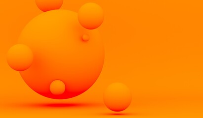 Wall Mural - abstract 3d render of composition with spheres, modern background design. 3d rendering