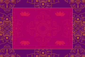 Canvas Print - Vector Diwali festival rangoli Indian frame