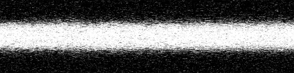 Black and white halftone glitch. Computer virus. Random falling particles on screen. Hacked software. Vector background.