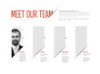 Meet our company team modern presentation template with red accent