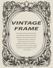 Illustration Antique Engraving Frame Monochrome Style
