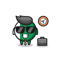 Sticker - Cartoon mascot of pakistan flag as a businessman