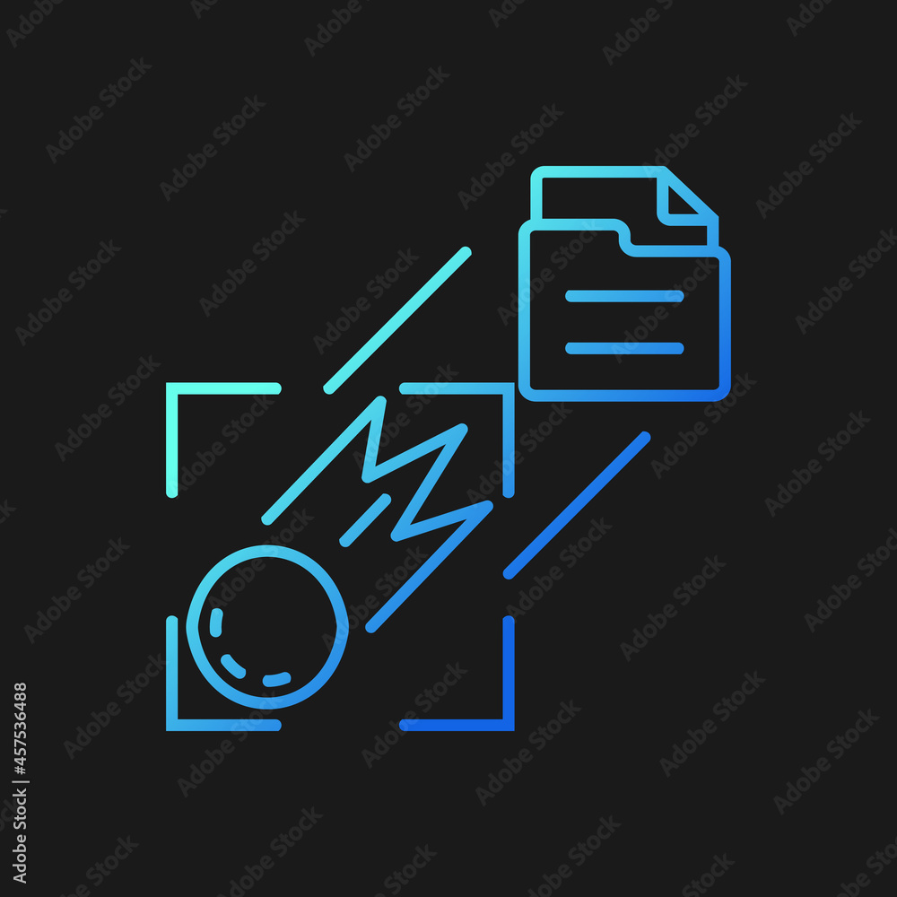 Sending pictures of space gradient vector icon for dark theme ...