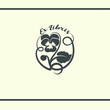 © LUCIA - Violet flower with decorative lines. Ex Libris stamp. Logo design. Vector design