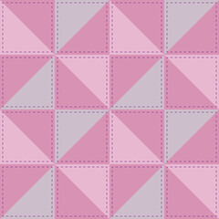 Soft pink patchwork for girls with stitching threads, children's design