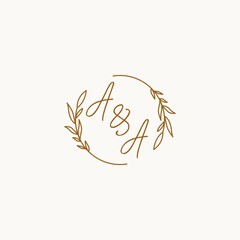 AA wedding initials logo design