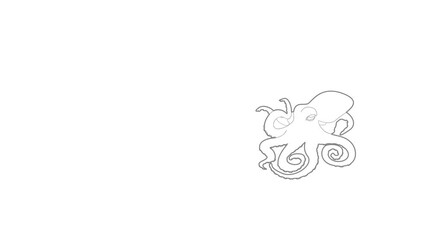 Canvas Print - Octopus icon animation best outline object on white background
