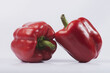 Large red bell pepper on a white isolated background. Bell pepper. 