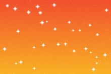 Sky And Stars Background. Orange Space Background. The Twinkling Sky. Vector Background.