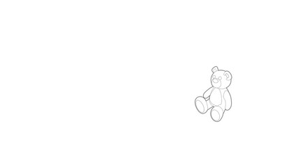Canvas Print - Teddy bear icon animation best outline object on white background