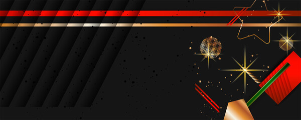 Wall Mural - Elegant universal dressing luminous shiny Christmas Background with Shining Gold Snowflakes Gold Foil Stars. Vector illustration eps10