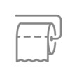 Toilet paper on holder horizontally line icon. Paper roll, napkins, public toilet, personal care products symbol