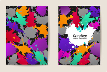 Wall Mural - Colorful creative blots, abstract
design background vector illustration postcard.